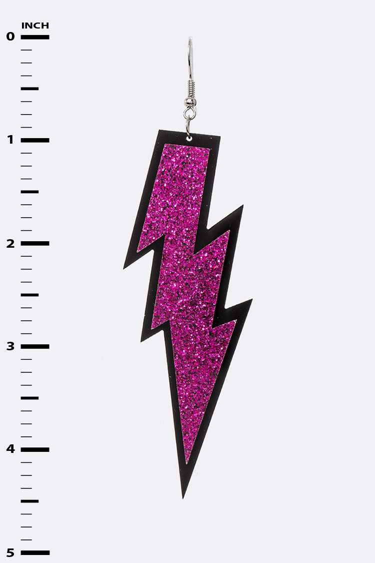 Glitter Lightening Bolt Acrylic Earrings