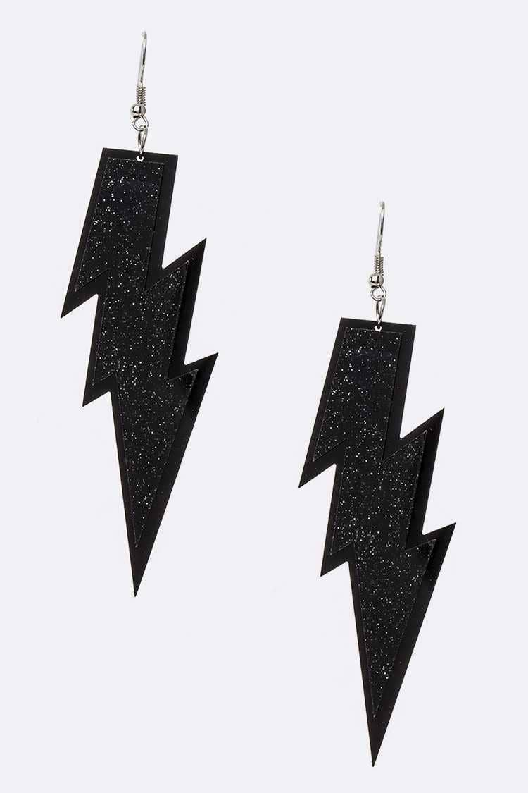 Glitter Lightening Bolt Acrylic Earrings